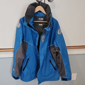 Gill Men's Blue and Gray Foul Weather/Sailing Jacket